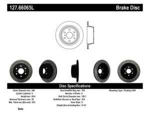 Chevrolet Silverado 1500 Brake Rotor (1) - Rear Left - Stoptech - Sport Drilled & Slotted, Black E-Coated - Black - `07-`19