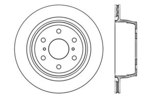 Chevrolet Silverado 1500 Classic Brake Rotor (1) - Rear Right - Stoptech - Sport Drilled & Slotted - Black E-Coated - 2007