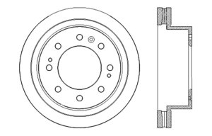 Chevrolet Silverado 3500 Brake Rotors (1) - Front Right - Stoptech - Slotted/Drilled - Black - `15-`18