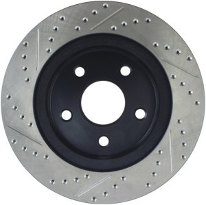 Chrysler Aspen Brake Rotor (1) - Front Left - Stoptech - Sport Drilled & Slotted, High Carbon, Black E-Coated - Black - `07-`09