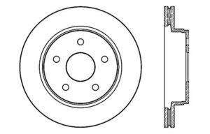 Ram 4000 Brake Rotor (1) - Front Left - Stoptech - Sport Drilled & Slotted, High Carbon, Black E-Coated - Black - `16-`17