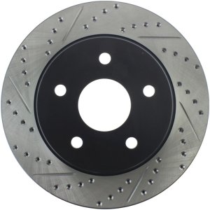 Dodge Ram 1500 Brake Rotor (1) - Front Right - Stoptech - Sport Drilled & Slotted, Black E-Coated - Black - `02-`10