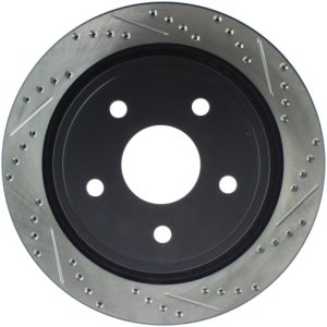 Ram 4000 Brake Rotor (1) - Rear Left - Stoptech - Slotted & Drilled - Black - `16-`17