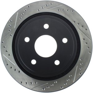 Dodge Durango Brake Rotor (1) - Rear Right - Stoptech - Slotted & Drilled - Black - `04-`09 Dodge Durango Brake Rotor (1) - Rear Right - Stoptech - Slotted & Drilled - Black - `04-`09