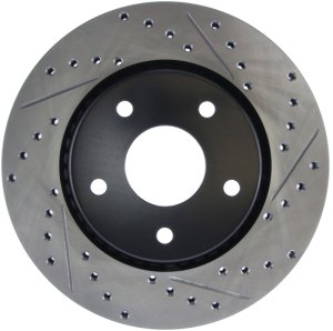 Chrysler Town & Country Brake Rotors (1) - Front Left - Stoptech - Slotted & Drilled Sport - Black - `08-`16
