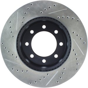 Ram 2500 Brake Rotor (1) - Front Left - Stoptech - Slotted & Drilled Sport - Black - `10-`19