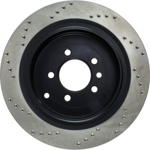 Land Rover LR3 Brake Rotor (1) - Rear Left - Stoptech - Sport Cryo Cross-Drilled - Black E-Coat - `05-`09