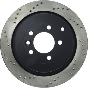 Land Rover LR3 Brake Rotor (1) - Right Rear - Stoptech - Sport Cryo Cross-Drilled - Black E-Coat - `05-`09