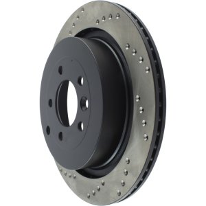 Land Rover LR4 Brake Rotor (1) - Right Rear - Stoptech - Sport Cryo Cross-Drilled - Black E-Coat - `10-`16
