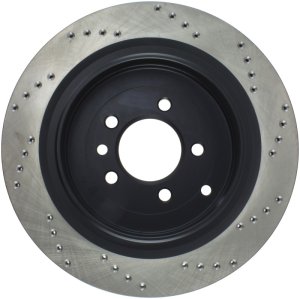 Land Rover Range Rover Sport Brake Rotor (1) - Rear Right - Stoptech - Sport Cross-Drilled, Black E-Coated - Black - `06-`13