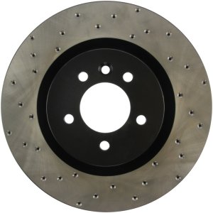 Land Rover Discovery Brake Rotor (1) - Front Right - Stoptech - Sport Cross Drilled, Black E-Coated - Black - 2017