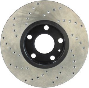 Audi A4 Quattro Brake Rotor (1) - Front Left - Stoptech - Drilled Sport - Black - `96-`04