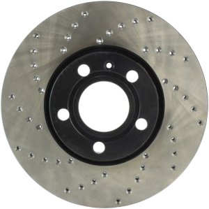 Volkswagen Passat Brake Rotor (1) - Front Right - Stoptech - Drilled Sport - Black - `98-`05