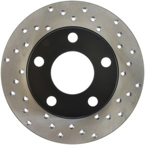 Volkswagen Passat Brake Rotor (1) - Rear Left - Stoptech - Drilled Sport - Black - `98-`05