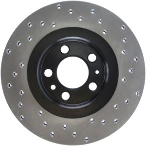 Audi A3 Brake Rotor (1) - Front Right - Stoptech - Drilled/Slotted - Black - `98-`04