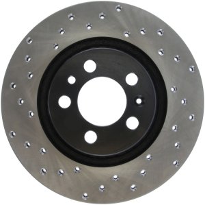 Volkswagen Golf City Brake Rotor (1) - Front Right - Stoptech - Drilled/Slotted - Black - `07-`10