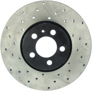 Volkswagen Beetle Cabrio Brake Rotor (1) - Front Right - Stoptech - Drilled/Slotted - Black - `10-`11
