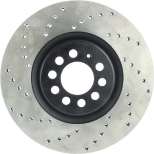 Volkswagen Jetta Brake Rotor (1) - Front Right - Stoptech - Cryo-Stop Sport Drilled - Black - `04-`05