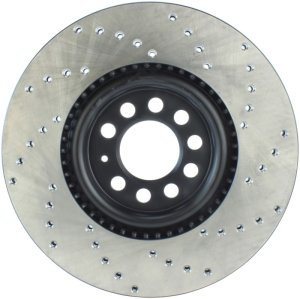 Volkswagen Jetta Brake Rotor (1) - Front Right - Stoptech - Sport Drilled - Black - `04-`05
