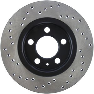 Volkswagen Golf Brake Rotor (1) - Rear Left - Stoptech - Sport Drilled - Black - `02-`06