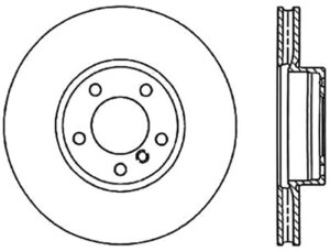 Volkswagen Touareg Brake Rotor (1) - Front Left - Stoptech - Drilled Sport - Black - `04-`12