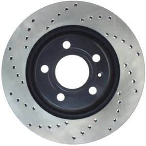 Audi S4 Brake Rotor (1) - Rear Right - Stoptech - Sport Cross-Drilled, Black E-Coated - Black - `04-`09