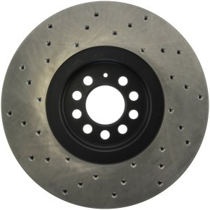 Audi TT Quattro Brake Rotor (1) - Front Left - Stoptech - Drilled Sport - Black - `04-`06