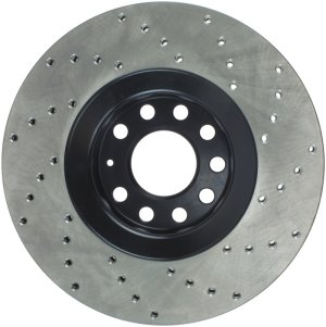 Audi Allroad Quattro Brake Rotor (1) - Front Right - Stoptech - Drilled Sport - Black - `01-`05