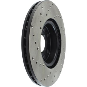 Volkswagen Golf SportWagen Brake Rotor (1) - Front Left - Stoptech - Sport Cryo Cross-Drilled, Black E-Coated - Black - `10-`18