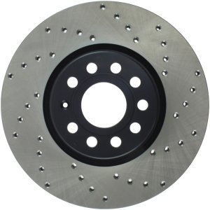 Audi Q3 Brake Rotor (1) - Front Left - Stoptech - Sport Drilled - Black - `12-`19