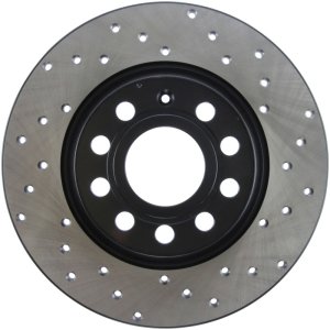 Volkswagen Passat Brake Rotor (1) - Rear Left - Stoptech - Sport Cross Drilled - Black E-Coated - `06-`08