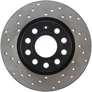 Audi A3 Brake Rotor (1) - Rear Right - Stoptech - Sport Drilled - Black - `06-`07