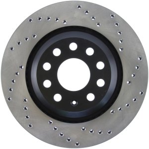 Volkswagen Passat CC Brake Rotor (1) - Rear Left - Stoptech - Sport Cross-Drilled, Black E-Coated - Black - `09-`12