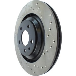 Audi S6 Brake Rotor (1) - Rear Left - Stoptech - Sport Cryo Cross Drilled - Black E-Coated - `07-`10