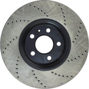 Audi A4 Quattro Brake Rotor (1) - Front Right - Stoptech - Sport Cryo Drilled - Black E-Coated - `09-`12