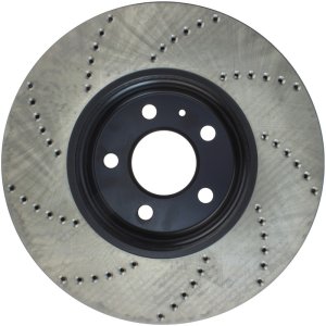 Audi A5 Brake Rotor (1) - Front Left - Stoptech - Sport Cross Drilled - Black E-Coated - `08-`11