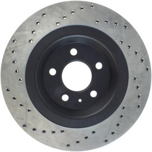 Audi S5 Brake Rotor (1) - Rear Left - Stoptech - Drilled Sport - Black - `08-`11
