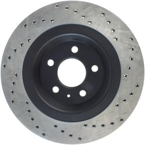 Audi S4 Brake Rotor (1) - Rear Right - Stoptech - Drilled Sport - Black - 2010