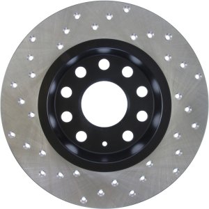 Volkswagen Golf Brake Rotor (1) - Rear Left - Stoptech - Drilled Cryo Sport - Black - `10-`18