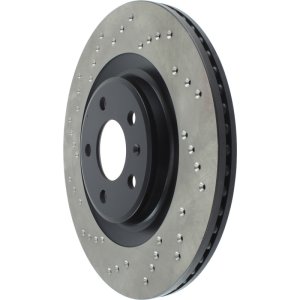 Audi A7 Quattro Brake Rotor (1) - Rear Right - Stoptech - Drilled Cryo - Black - `11-`18