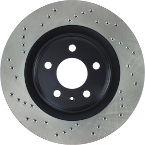 Audi Q5 Brake Rotor (1) - Rear Right - Stoptech - Drilled Cryo - Black - `13-`19