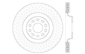 Volkswagen GTI Brake Rotor (1) - Front Left - Stoptech - Drilled Sport - Black - `15-`18