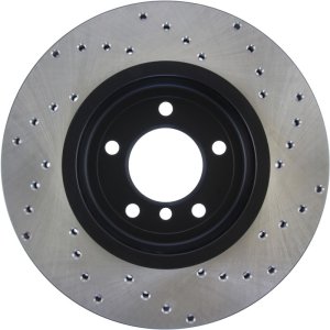 BMW 320i Brake Rotor (1) - Front Right - Stoptech - Cryo Drilled - Black - `01-`05