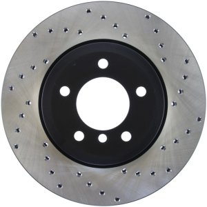 BMW 320i Brake Rotor (1) - Front Left - Stoptech - Drilled Sport - Black - `01-`05