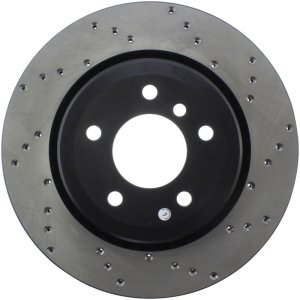 BMW 3 Series Brake Rotor (1) - Rear Left - Stoptech - Drilled Sport - Black - `00-`05