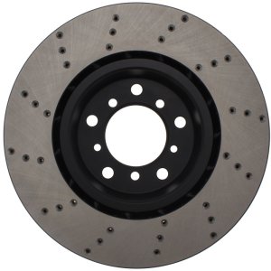 BMW M3 Brake Rotor (1) - Front Left - Stoptech - Sport Cryo Drilled - Black - `01-`06