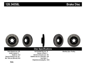 BMW M3 Brake Rotor (1) - Front Left - Stoptech - Drilled - Black - `01-`06