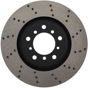 BMW M3 Brake Rotor (1) - Front Left - Stoptech - Drilled - Black - `01-`06