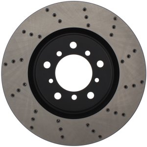BMW M3 Brake Rotor (1) - Front Left - Stoptech - Drilled - Black - `01-`06
