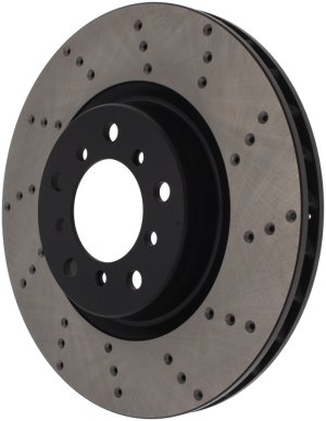 BMW M3 Brake Rotor (1) - Front Left - Stoptech - Drilled - Black - `01-`06